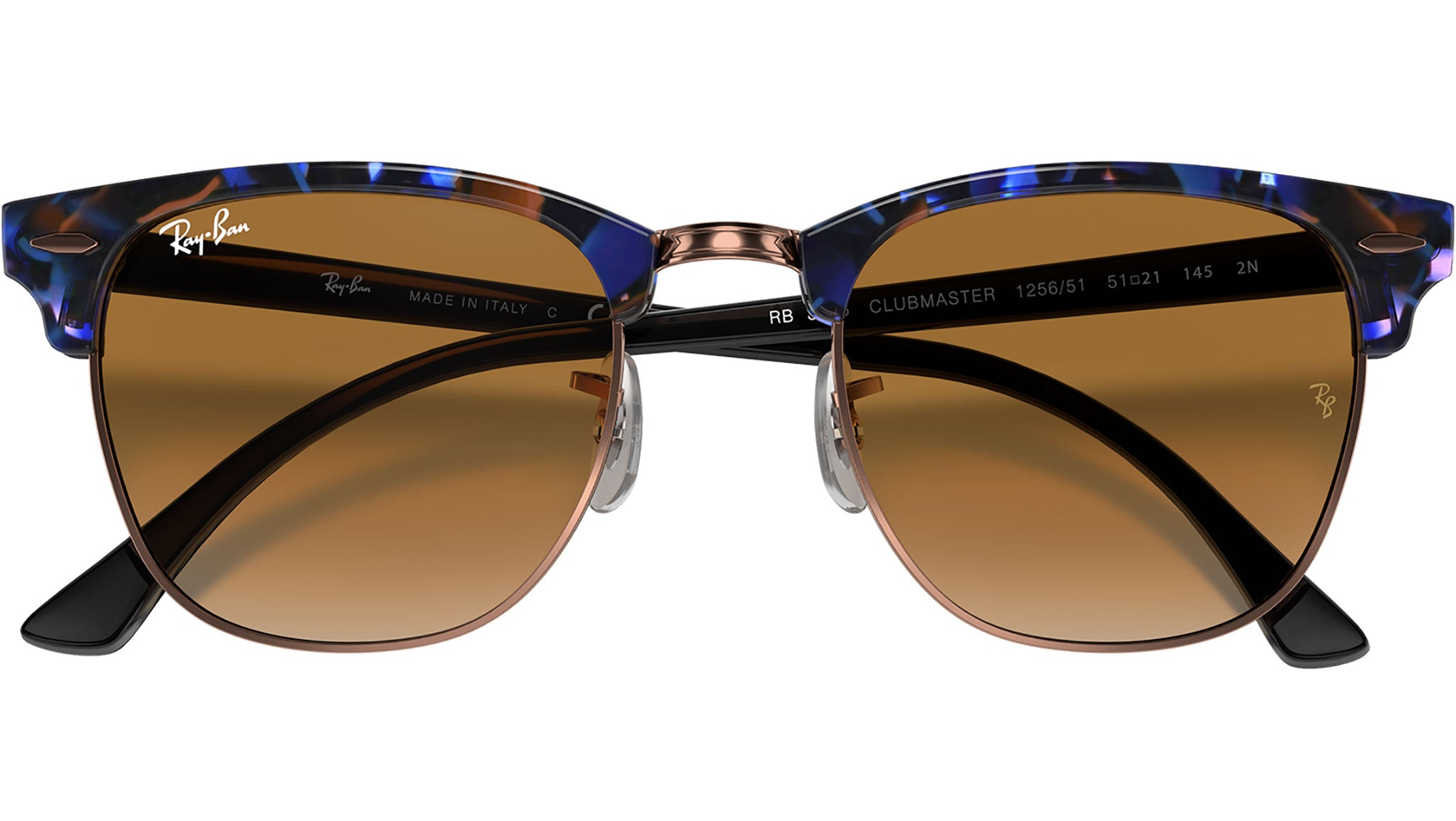 Clubmaster RB3016 125651 spotted brown/blue